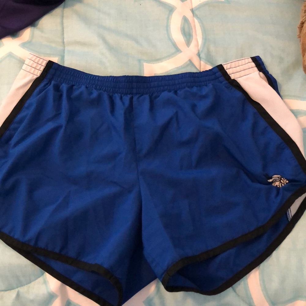 blue athletic shorts